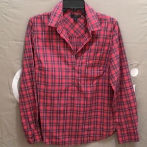 J Crew cotton plaid popover